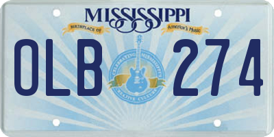 MS license plate OLB274
