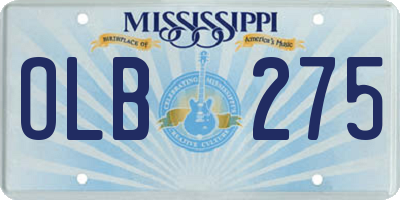 MS license plate OLB275