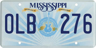 MS license plate OLB276