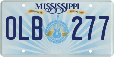 MS license plate OLB277