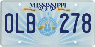 MS license plate OLB278