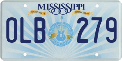 MS license plate OLB279