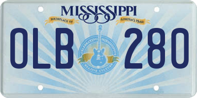 MS license plate OLB280