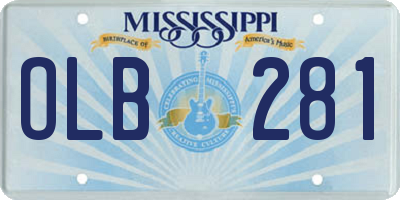 MS license plate OLB281