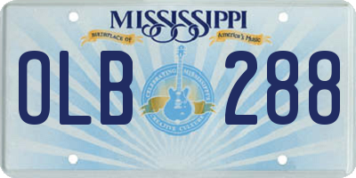 MS license plate OLB288