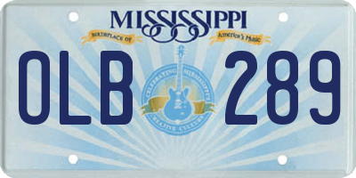 MS license plate OLB289