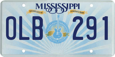 MS license plate OLB291