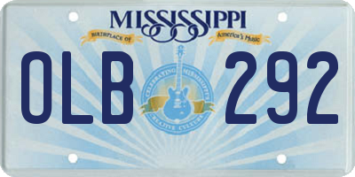MS license plate OLB292
