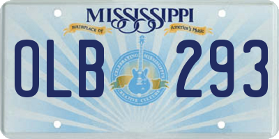 MS license plate OLB293