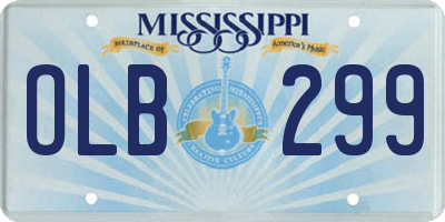 MS license plate OLB299