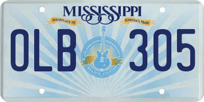 MS license plate OLB305