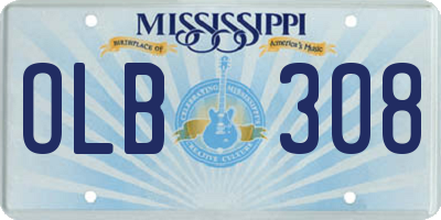 MS license plate OLB308