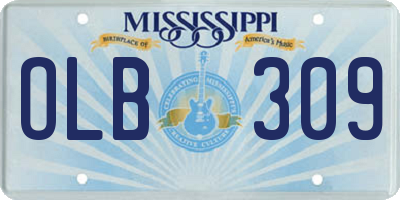 MS license plate OLB309