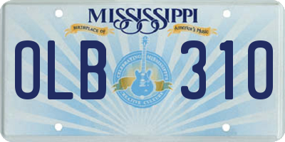 MS license plate OLB310