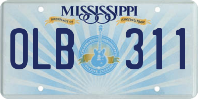 MS license plate OLB311