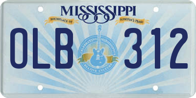 MS license plate OLB312