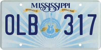 MS license plate OLB317