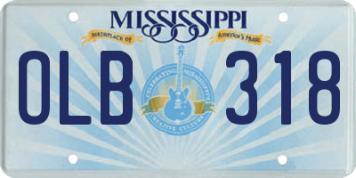MS license plate OLB318