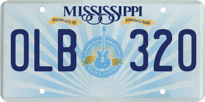 MS license plate OLB320