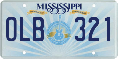 MS license plate OLB321
