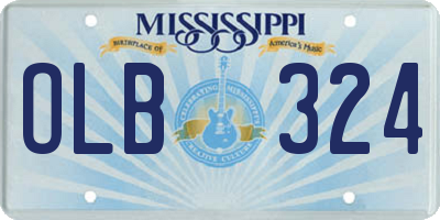 MS license plate OLB324