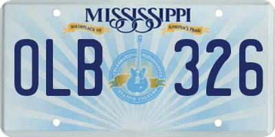 MS license plate OLB326