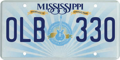 MS license plate OLB330
