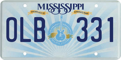 MS license plate OLB331
