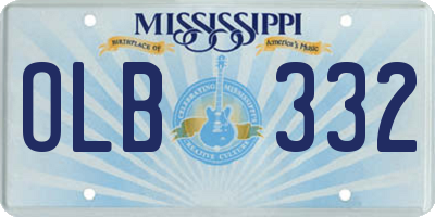 MS license plate OLB332