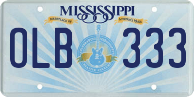 MS license plate OLB333