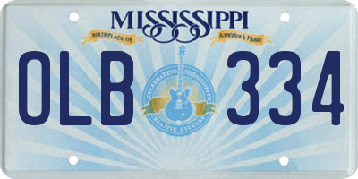 MS license plate OLB334