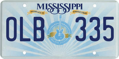 MS license plate OLB335