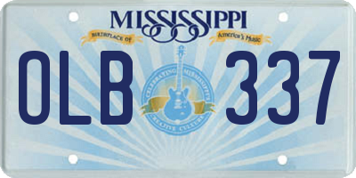 MS license plate OLB337