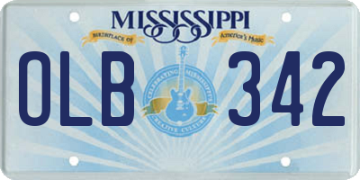 MS license plate OLB342