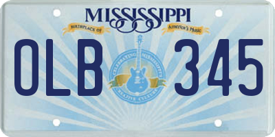 MS license plate OLB345