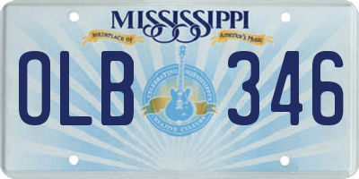 MS license plate OLB346