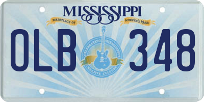 MS license plate OLB348