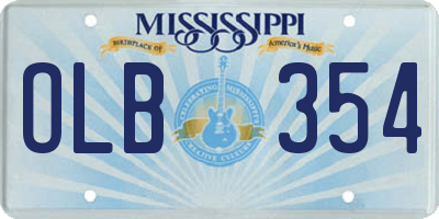 MS license plate OLB354