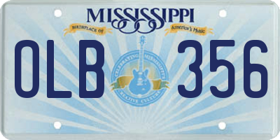 MS license plate OLB356
