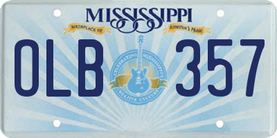 MS license plate OLB357