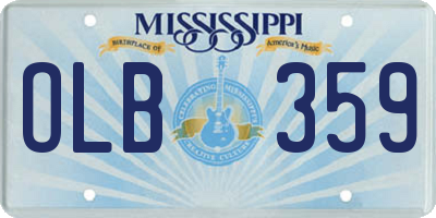 MS license plate OLB359