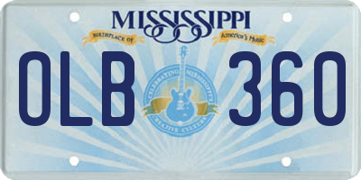 MS license plate OLB360