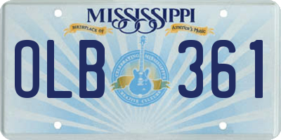MS license plate OLB361