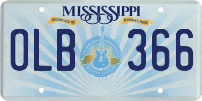 MS license plate OLB366