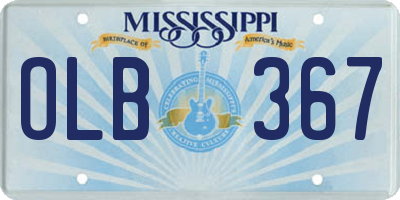 MS license plate OLB367