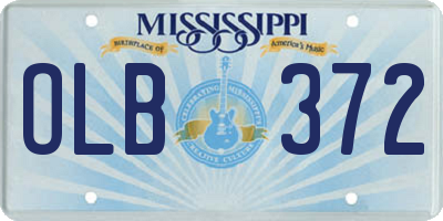 MS license plate OLB372