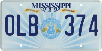 MS license plate OLB374