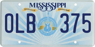MS license plate OLB375