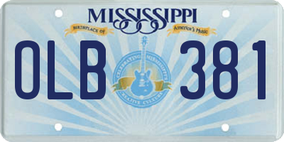 MS license plate OLB381