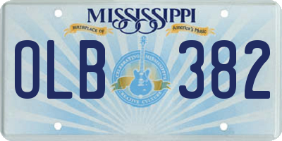MS license plate OLB382